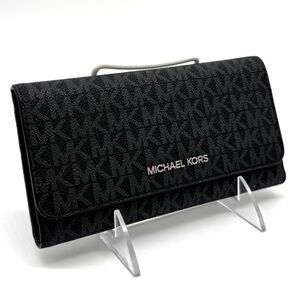 Michael Kors Large Trifold Wallet Black Signature